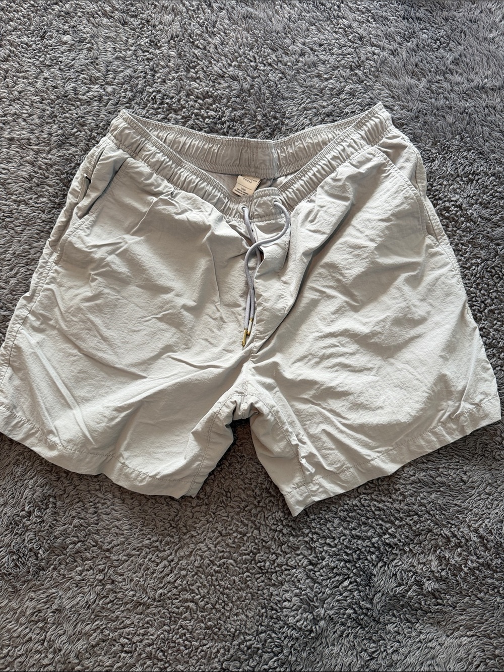 American Eagle Outfitters Light Gray Hybrid Shorts with Drawstring